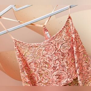 Intimately Free People Best Idea Sequin Rose Cami Top NWOT